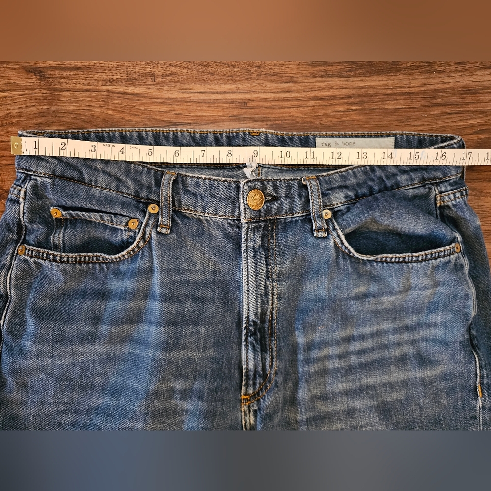 Rag & Bone Logan Mid-Rise Wide Leg Jeans Size 31 Tag, 34 Measurments - Picture 9 of 12